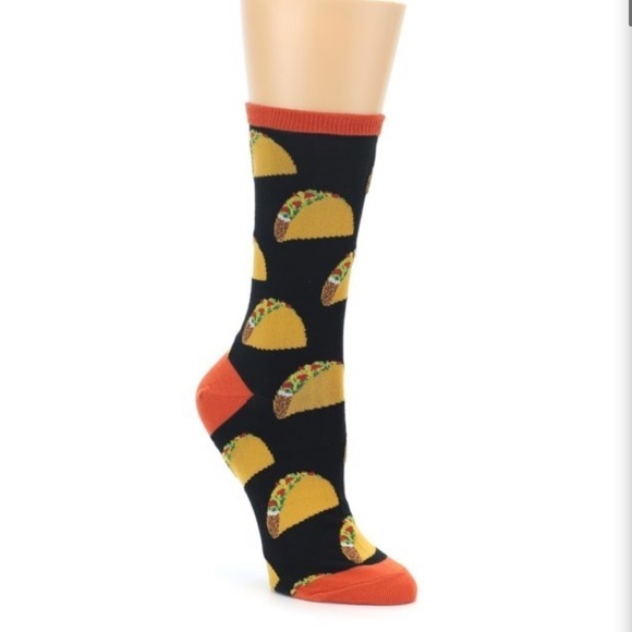 BLACK TACO SOCKS – WOMEN’S NOVELTY SOCKS - SOCKSMITH 5-10.5 - Picture 1 of 3